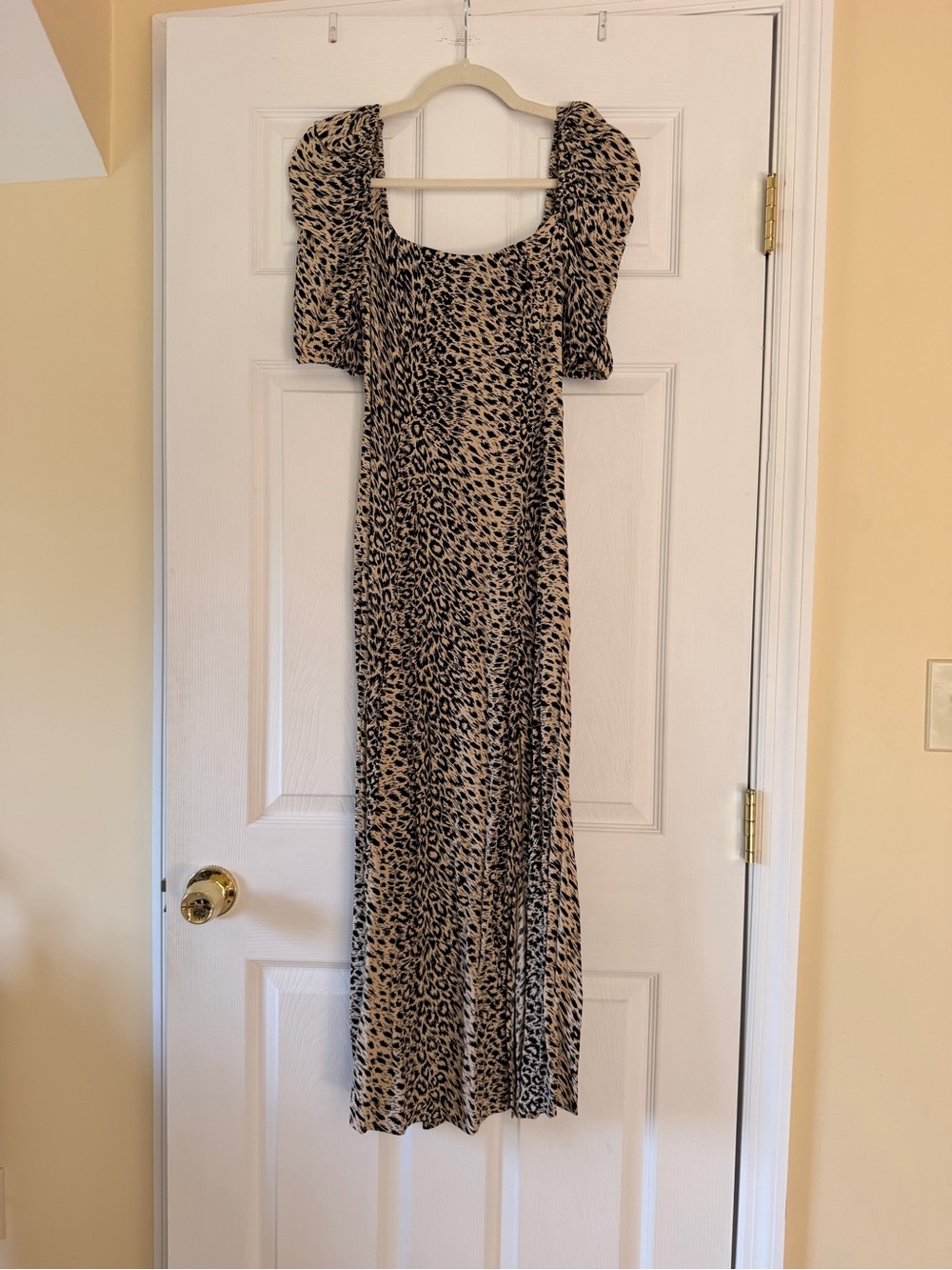 & Other Stories Leopard Print Maxi Dress in Beige and Black